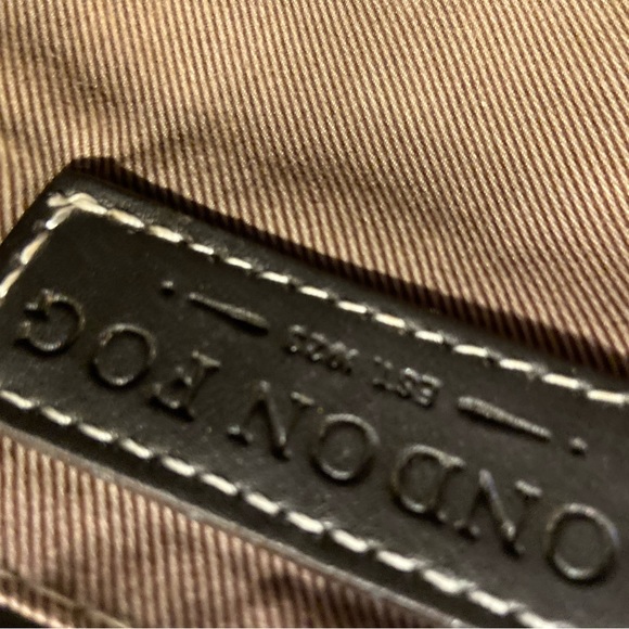 LONDON FOG TAN BAG WITH DARK BROWN TRIM - Picture 8 of 9